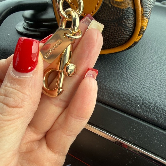 Coach Mini Rowan Bag Charm / Keychain in Signature Canvas with Floral Print Bag - Picture 7 of 12